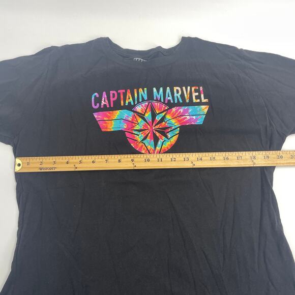 CAPTAIN MARVEL T- Shirt Size XL  Tie Dye Short Sleeve Graphic Movie Top - Picture 4 of 5